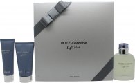Dolce & Gabanna Light Blue Pour Homme Gift Set 4.2oz (125ml) EDT + 2.5oz (75ml) Aftershave Balm + 1.7oz (50ml) Shower Gel