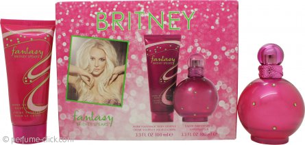 Britney Spears Fantasy Gift Set 3.4oz (100ml) EDP + 3.4oz (100ml) Body Souffle
