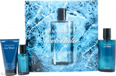 DAVID OFF - COOL WATER - CONFEZIONE REGALO UOMO - EDT + GEL DOCCIA + BALSAMO