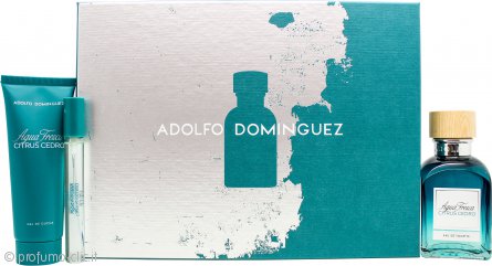 Adolfo Dominguez Agua Fresca Citrus Cedro Set Regalo 120ml EDT + 75ml Gel Doccia + 10ml EDT