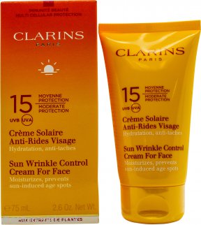 clarins sun wrinkle control cream for face spf 15