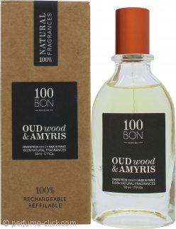 100BON Oud Wood & Amyris Refillable Eau de Parfum Concentrate 1.7oz (50ml) Spray