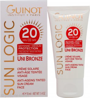 Guinot Sun Logic Uni Bronze Anti-Ageing Tinted Sun Cream Face SPF20 50ml