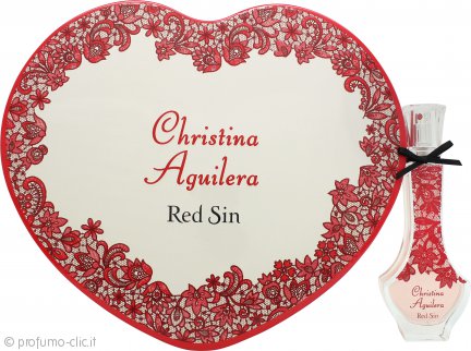 Christina Aguilera Red Sin Confezione Regalo 30ml EDP + Scatola di Latta a Cuore