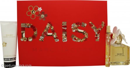 Marc Jacobs Daisy Gift Set 3.4oz (100ml) EDT + 2.5oz (75ml) Body Lotion + 0.3oz (10ml) EDT