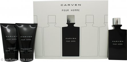 Carven Pour Homme Gift Set 3.4oz (100ml) EDT + 3.4oz (100ml) Aftershave Balm + 3.4oz (100ml) Shower Gel