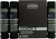 L'Oreal Homme Cover 5 Hair Colour Set 3 x 1.7oz (50ml) - #4 Medium Brown