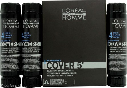 L'Oreal Homme Cover 5 Hair Colour Set 3 x 50ml - #4 Medium Brown