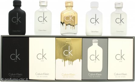 Calvin Klein Deluxe Fragrance Travel Collection Miniature Set Regalo 5 Pezzi