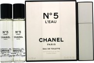 Chanel No 5 L'Eau Gavesett 3 x 20ml EDT (1 Reisespray + 2 Påfyll)