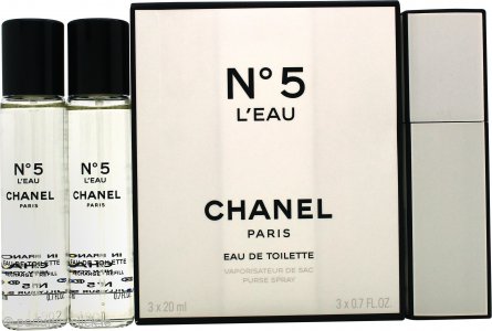 Chanel No 5 L'Eau Gift Set 3 x 20ml EDT (1 Purse Spray + 2