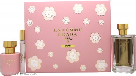 Prada La Femme Gift Set 100ml EDT + 100ml Body Lotion + 10ml EDT