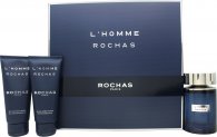 Rochas L'Homme Rochas Gift Set 100ml EDT + 100ml Shower Gel + 100ml Body Lotion