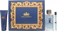 Dolce & Gabbana K Gift Set 3.4oz (100ml) EDT + 0.3oz (10ml) EDT + 2.5oz (75ml) Aftershave Balm