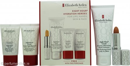 Elizabeth Arden Eight Hour Hydration Heroes Gift Set 75ml Hand Treatment + 15ml Daily Moisturiser + 15ml Skin Protectant + 3.7g Lip Primer