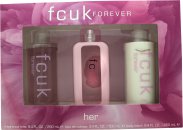 FCUK Forever Her Gavesett 100ml Eau De Toilette + 250ml Parfymemist + 250ml Body Lotion
