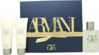 Giorgio Armani Acqua Di Gio Gift Set 3.4oz (100ml) EDT + 2.5oz (75ml) Shower Gel + 2.5oz (75ml) Aftershave Balm