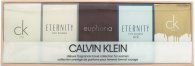 Calvin Klein Deluxe Fragrance Travel Collection Gift Set 0.3oz (10ml) CK One EDT + 0.1oz (4ml) Euphoria EDP + 0.3oz (10ml) CK One Gold EDT + 0.2oz (5ml) Eternity Air EDP + 0.2oz (5ml) Eternity EDP