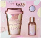 Style & Grace Bubble Boutique Travel Mug Gavesett Eco Forpakning 100ml Boblebad + 50g Bath Fizzer + Reisekopp