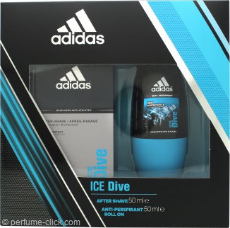Adidas Ice Dive Gift Set 1.7oz (50ml) Aftershave + 1.7oz (50ml) Deodorant Roll-On