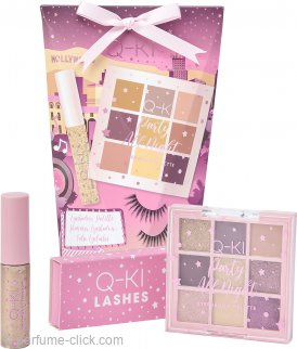 Q-KI Party All Night Gift Set Eco Packaging False Eyelashes + 1g Lash Glue + 9 x 1g Eyeshadow Palette + 0.2oz (6.5ml) Shimmer Eyeshadow
