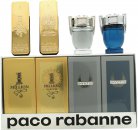 Paco Rabanne Miniatures For Him Gift Set 5ml Invictus EDT + 5ml Invictus Legend EDP + 5ml 1 Million EDT + 5ml 1 Million Parfum EDP