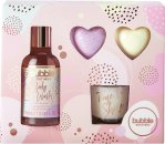 Style grace bubble boutique relax and bathe gift set 100ml body wash 2 x 20g heart bath fizzer 30g candle votive