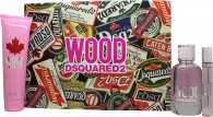 DSquared2 Wood For Her Geschensket 100ml EDT + 10ml EDT + 150ml Douchegel