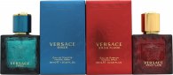 Versace Eros Gift Set 1.0oz (30ml) Eros EDT + 1.0oz (30ml) Eros Flame EDT