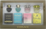 Versace Miniatures for Her Gift Set 5ml Pour Femme Dylan Blue EDP + 5ml Pour Femme Dylan Turquoise EDT + 5ml Bright Crystal EDT + 5ml Yellow Diamond EDT