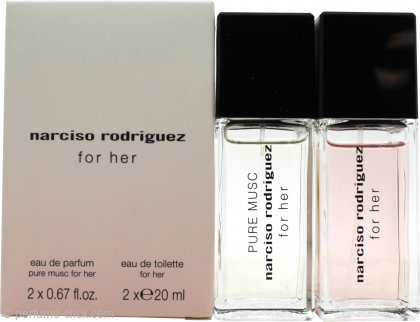 Narciso Gift Her 0.7oz For Her Duo Her Layering Pure Rodriguez (20ml) (20ml) For EDT + Musc EDP 0.7oz Set For