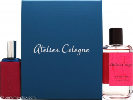 Atelier Cologne Pacific Lime Gift Set 3.4oz (100ml) Cologne Absolue (Pure Perfume) + Empty Travel Bottle + Leather Case + Funnel
