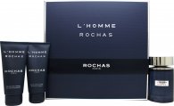 Rochas L'Homme Rochas Gift Set 100ml EDT + 100ml Aftershave Balm + 100ml Shower Gel