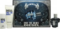 Diesel Only The Brave Geschenkset 75ml EDT + 100ml Douchegel + 50ml Douchegel