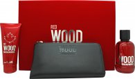 DSquared² Red Wood Gift Set 100ml EDT + 100ml Shower Gel + Purse