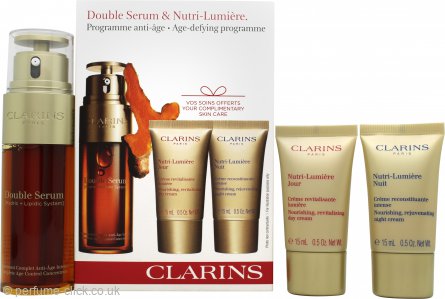 Clarins Double Serum & Nutri-Lumière Gift Set 50ml Double Serum + 15ml ...