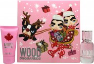DSquared² Wood For Her X-mas21 Gift Set 1.0oz (30ml) EDT + 1.7oz (50ml) Body Lotion