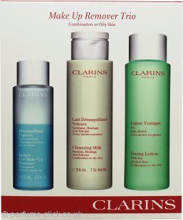Clarins Cleansers and Toners Gift Set - Oily/Combination Skin 200ml Cleansing Milk + 200ml Toning Lotion + 125ml Eye Make Up Remover
