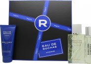 Rochas Eau De Rochas Homme Gift Set 3.4oz (100ml) EDT + 3.4oz (100ml) Shower Gel + 0.7oz (20ml) EDT