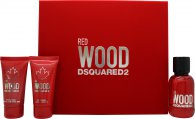 DSquared² Red Wood Geschenkset 50 ml EDT + 50 ml Körperlotion + 50 ml Duschgel