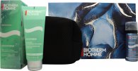 Biotherm Homme Aquapower Gavesæt 75ml Oligo Thermal Care + 75ml Shower Gel + 50ml Shaving Foam + Toilettaske