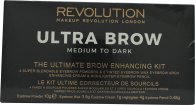 Makeup Revolution Ultra Brauen  Palette - Mittel bis Dunkel