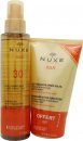 Nuxe Sun Gavesett 150ml High Protection Tanning Olje SPF30 + 100ml Refreshing After-Sun Lotion