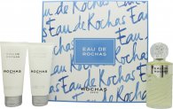 Rochas Eau de Rochas Geschenkset 100 ml EDT + 100 ml Körperlotion + 100 ml Duschgel