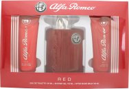 Alfa Romeo Red Gift Set 4.2oz (125ml) EDT + 3.4oz (100ml) Shower Gel + 3.4oz (100ml) Aftershave Balm