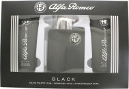 Alfa Romeo Black Geschenkset 125 ml EDT + 100 ml Duschgel + 100 ml Aftershave Balsam