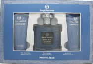 Sergio Tacchini Pacific Blue Gift Set 100ml EDT + 100ml Shower Gel + 100ml Aftershave Balm