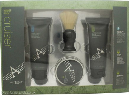 Aubusson Cruiser Grooming Gift Set 100ml Aftershave Balm + 100ml Cleanser + 60g Soap + Shaving Brush
