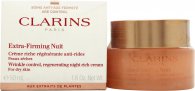 Clarins Extra Firming Wrinkle Control Rich Nattkrem 50ml - For Tørr Hud