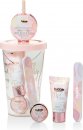 The Kind Edit Co. Bubble Boutique Travel Cup Gift Set 1.0oz (30ml) Hand Lotion + 10g Lip Balm + Nail File + Travel Cup & Straw